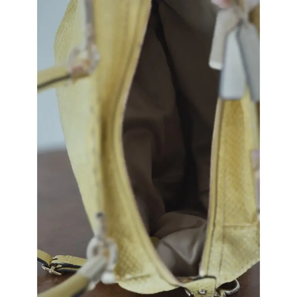 COACH M1293-23746 Convertible Hobo Ergo Satchel Yellow Leather Handbag #0009 - Picture 5 of 7